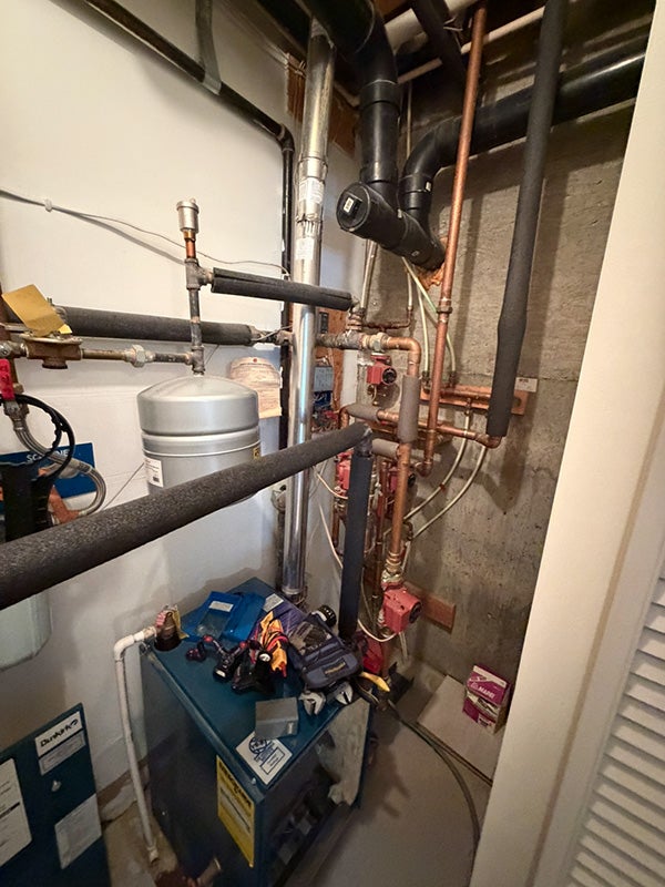 Boiler system with piping and heating components
